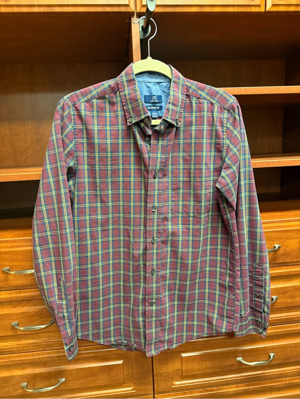 George Red Plaid Button-Down Shirt